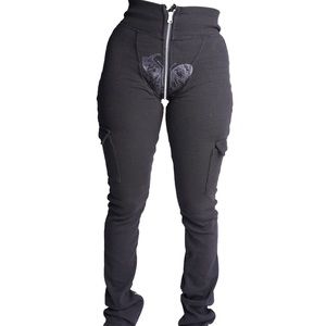 Tordrobes Black U-Zip Pants